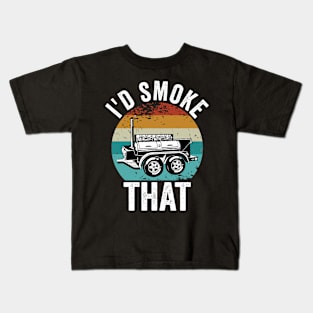 Funny Grilling Dad BBQ Season Id Smoke That Kids T-Shirt